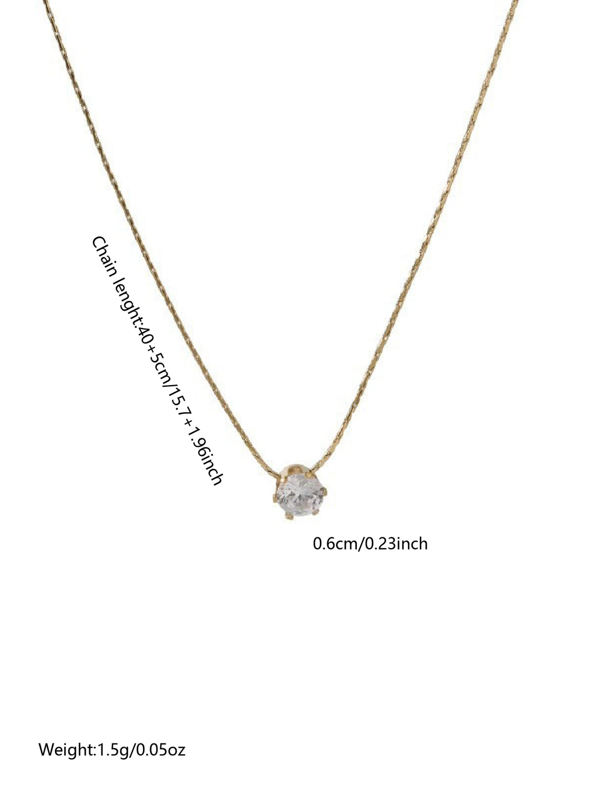 Gold Zircon Diamond Pendant Necklace
