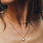 Simple Gold Box Chain Necklace