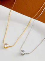 Gold Zircon Diamond Pendant Necklace