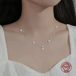 Sparkling Zircon Flower Gold Necklace