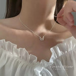 Shiny Butterfly Double Layer Necklace