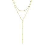 Gold Double Layer Tassel Chain Necklace