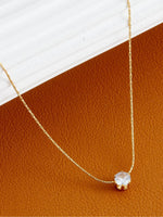 Gold Zircon Diamond Pendant Necklace