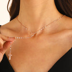 Christian Cross Rosary Choker Necklace