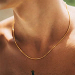 Simple Gold Box Chain Necklace