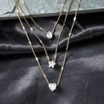 Trendy Multilayer Zircon Pendant Choker Necklace