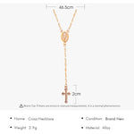 Christian Cross Rosary Choker Necklace