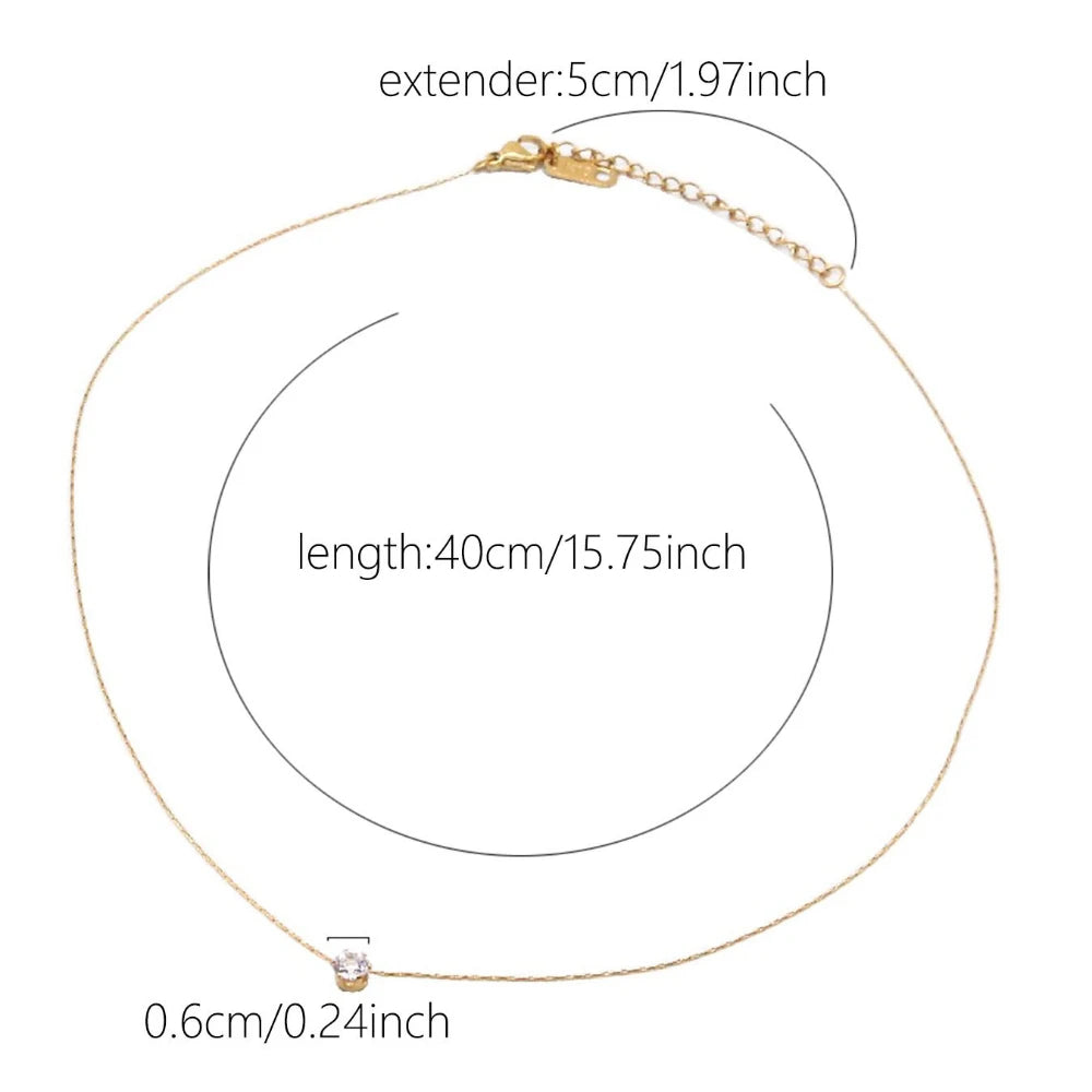 Gold Plated Zircon Necklace