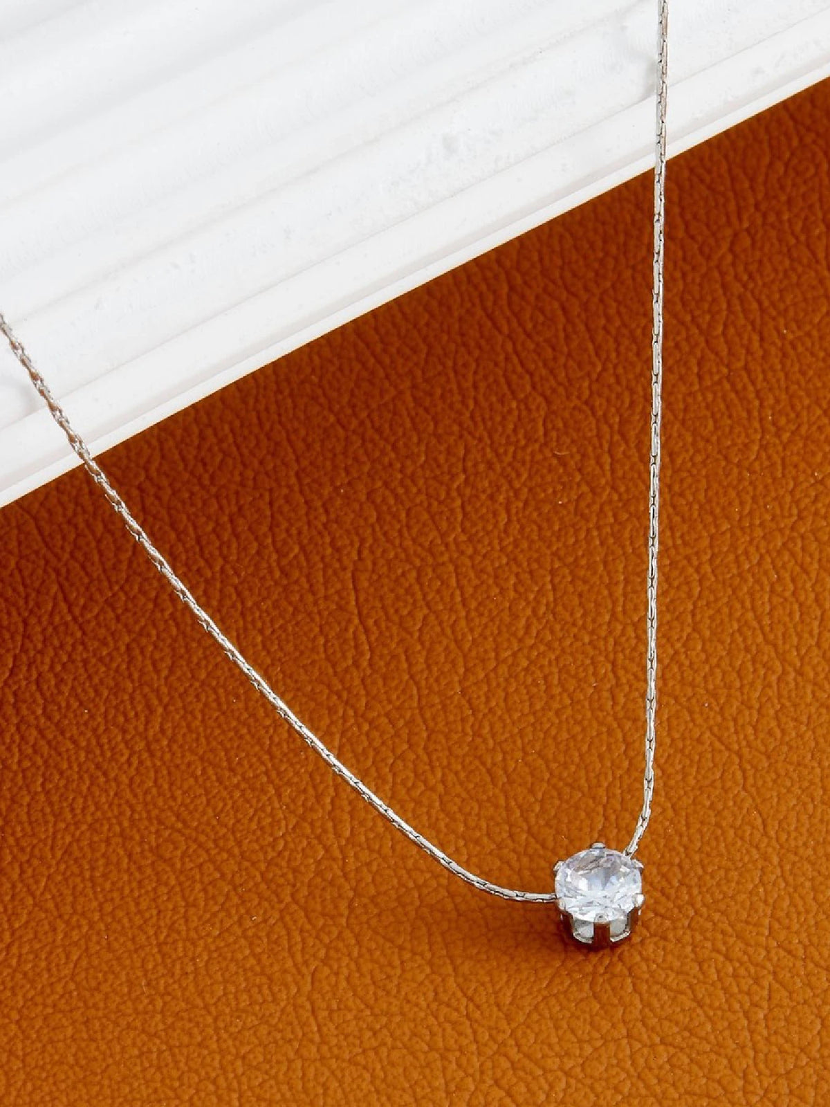 Gold Zircon Diamond Pendant Necklace