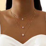 Trendy Multilayer Zircon Pendant Choker Necklace