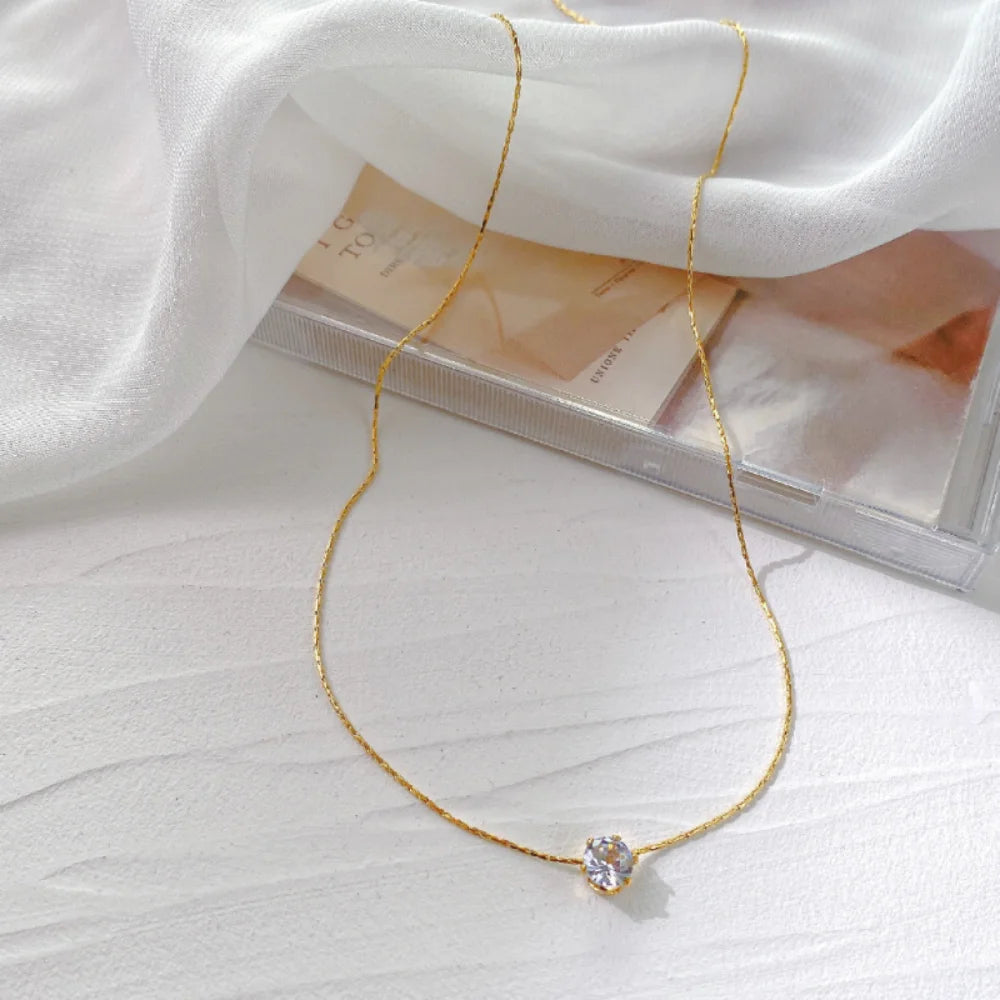 Gold Plated Zircon Necklace